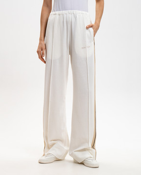 Palm Angels White striped sweatpants PWCJ016F24FAB001