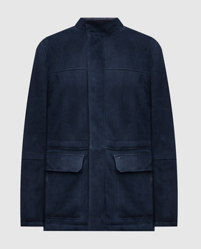 Stefano Ricci Blue sheepskin coat M7J5300190LACONY