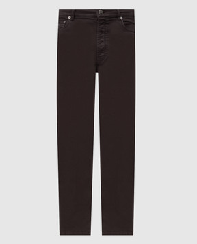 Brunello Cucinelli Brown jeans with a patch M277PO2090