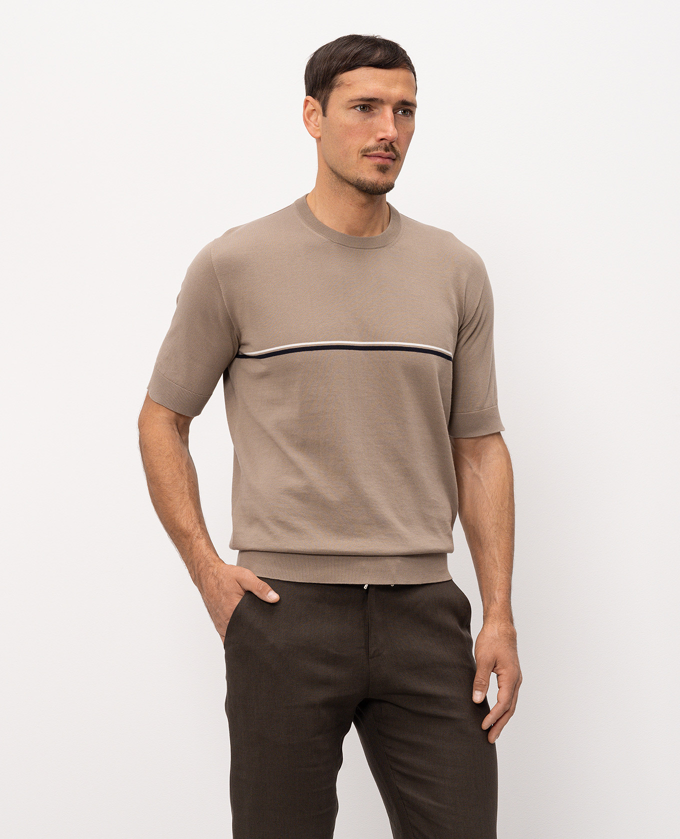 

Brown striped T-shirt Bilancioni