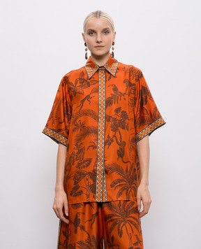 Alemais Monkey Dance orange silk blouse 6881T