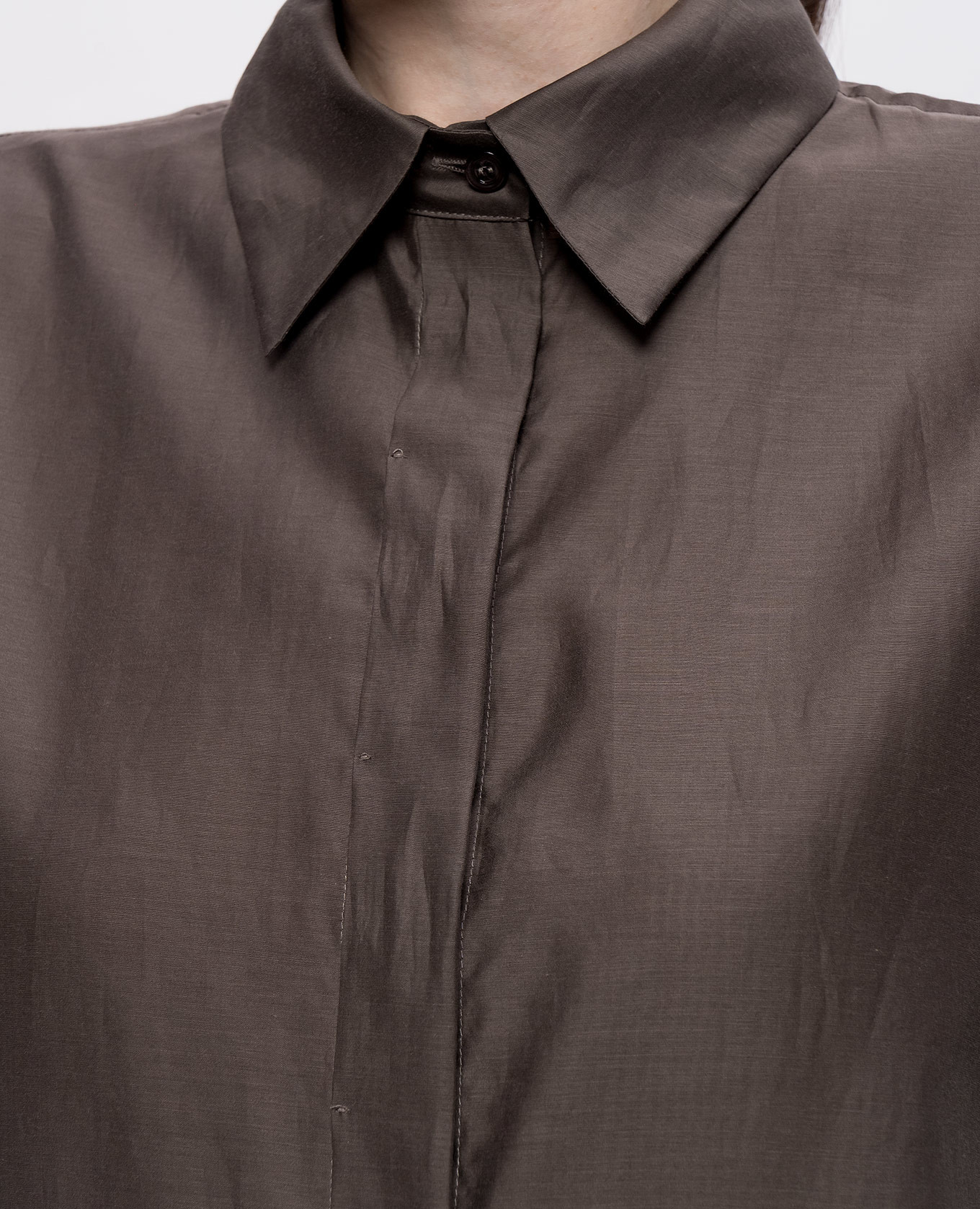 Brown blouse with silk Peserico 5