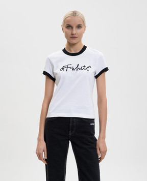 Off-White White T-shirt with Ow Embr print 2AA112S26JER001