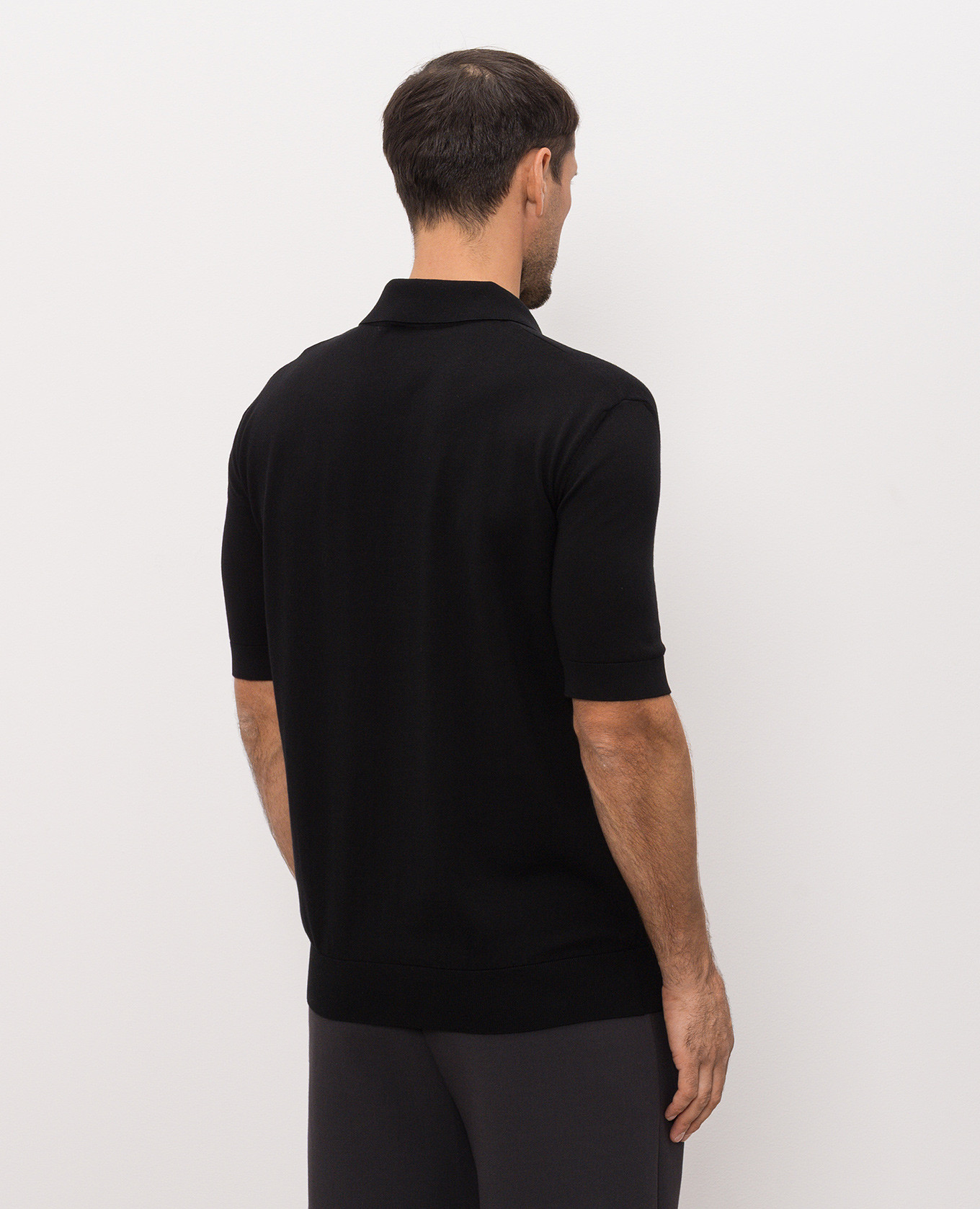 

Black polo shirt with embroidered logo Balmain