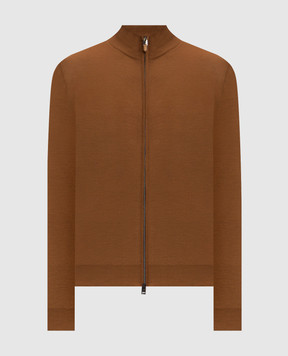 Canali Brown wool cardigan MK01149C0022