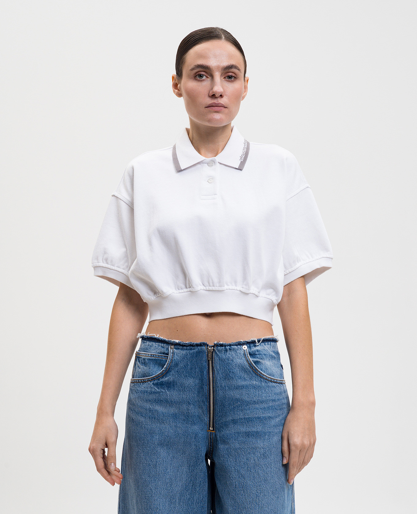 

White polo shirt with logo Alexander Wang