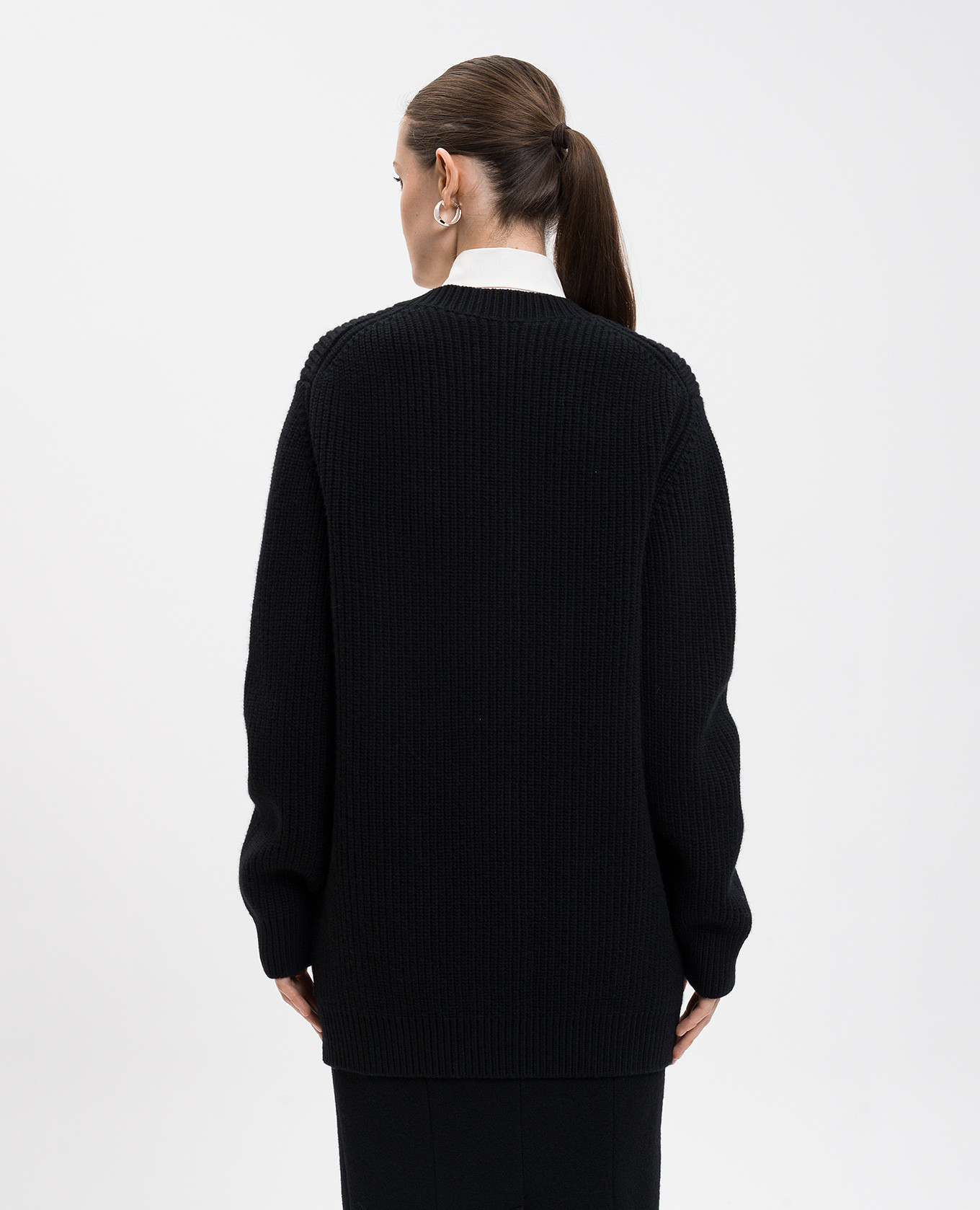 Black wool cardigan with crystals Dolce&Gabbana 4