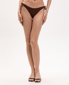 Fisico Brown swimsuit briefs with logo patch CS09M0