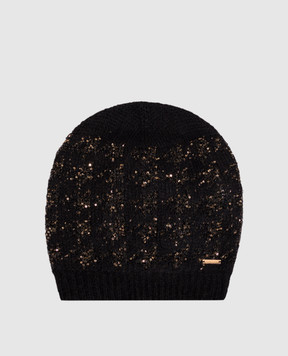 Twinset Black alpaca wool hat 262TA4581