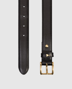Ami Paris Black leather belt with emblem UBL029AL0104