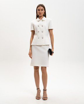 Versace White wool skirt with emblem 10230581A12789