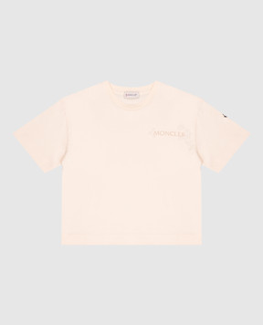 Moncler ENFANT Children's beige T-shirt with logo print L29548C0002783907