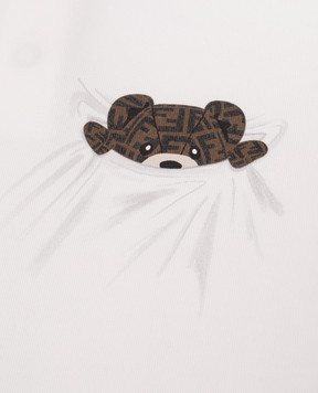 Fendi Children's white T-shirt with print BUI100ST8