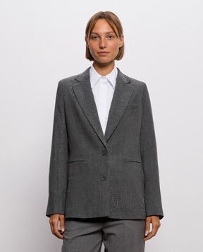 Peserico Gray corduroy jacket with lurex A01202Z05219