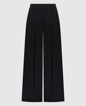 Peserico Gray striped wool pants P0456905774