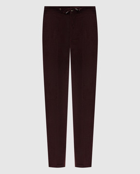 ISAIA Burgundy corduroy pants with wool PNC053P9130