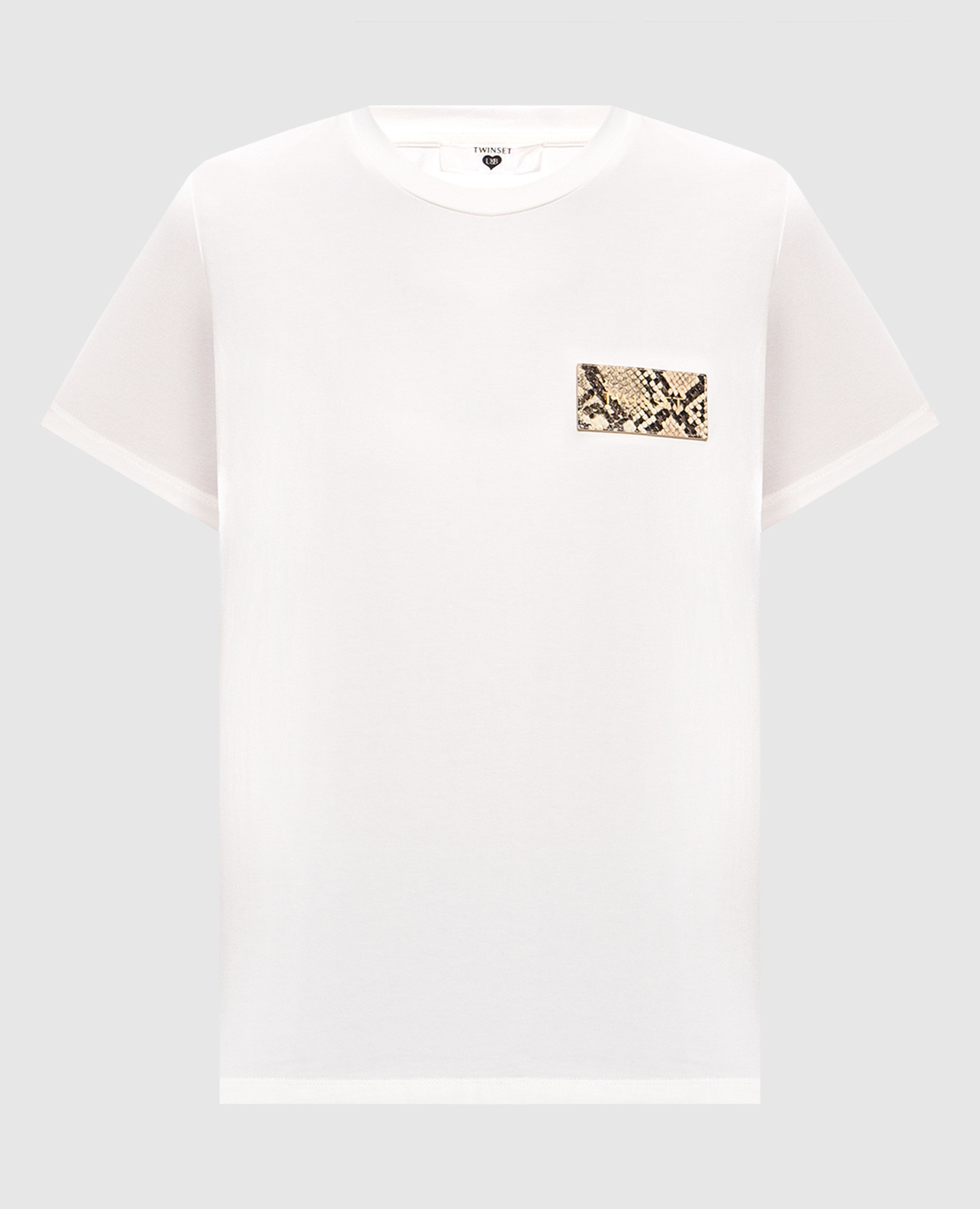 White T-shirt with a patch