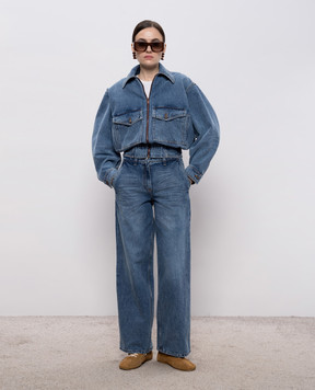 Magda Butrym Blue distressed jeans with logo DENIM03PANTS139426