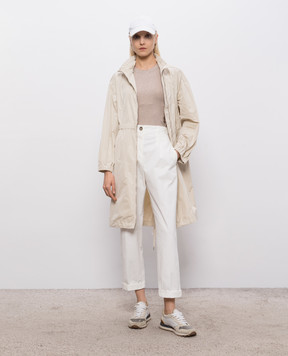 Peserico Beige parka with brand patch S2500006953
