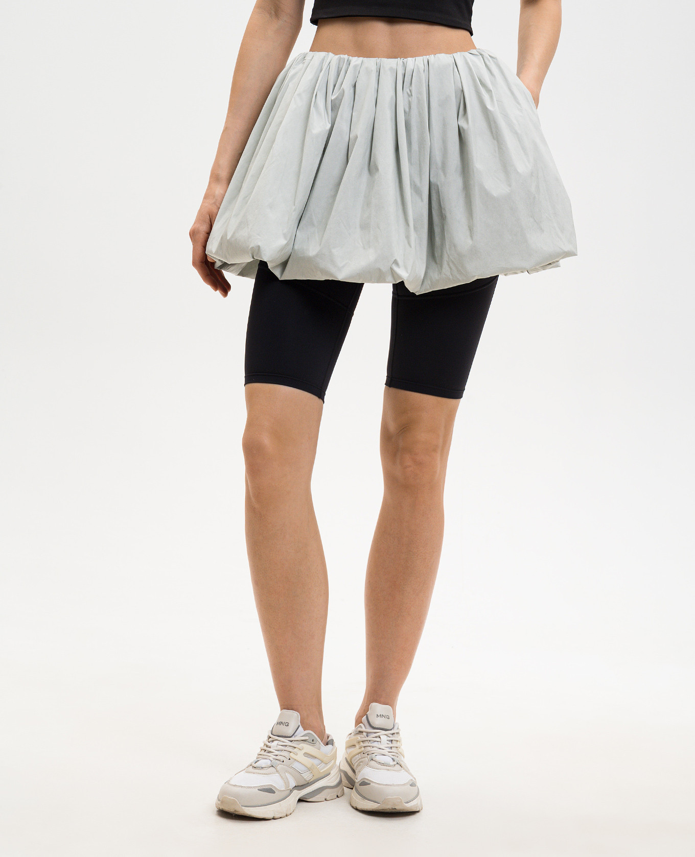 

Gray mini skirt with drape Juun.j, Grey