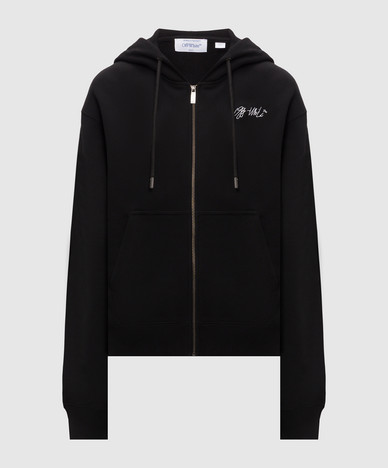 Black sports jacket with logo embroidery