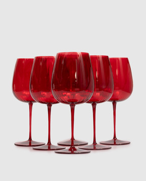 La Reine Set of red glasses ROMANTIC 6 pcs OPIUM75ROMANTIC