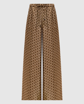 Max Mara CLARINO brown silk palazzo pants MXMCLARINO