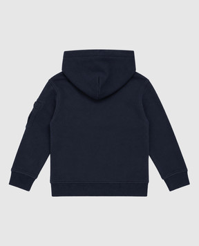 C.P. Company Children's blue hoodie with logo patch COF00YLCA761014