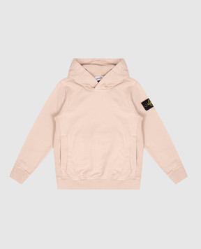 Stone Island Children's beige hoodie with logo patch L2S166100003S0A2024