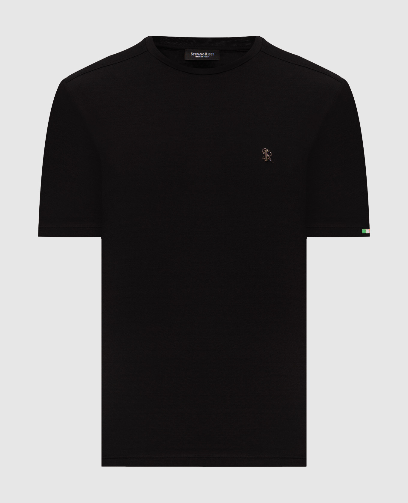 Black straight-cut T-shirt