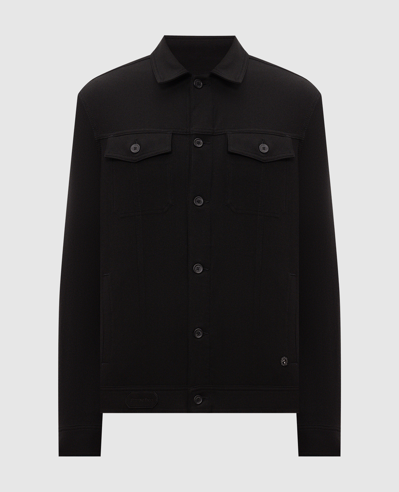 Black jacket with logo patch