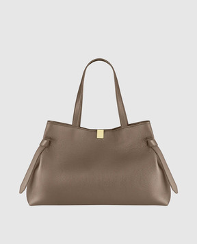 YUZEFI Gyoza brown leather tote bag GYOZATOTEPEBBLEGRAINLEA