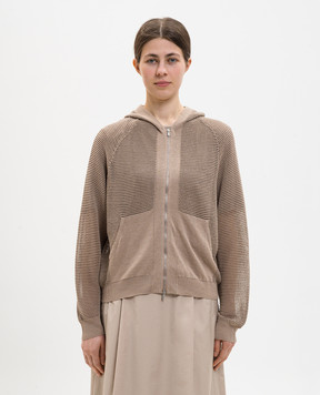 Peserico Brown linen sports jacket S99115F129056T