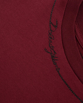 Dolce&Gabbana Children's burgundy T-shirt with logo embroidery L4JTHUG7QK126