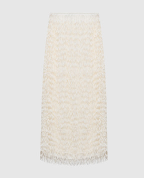 Peserico Ivory maxi skirt with fringe E0520908759