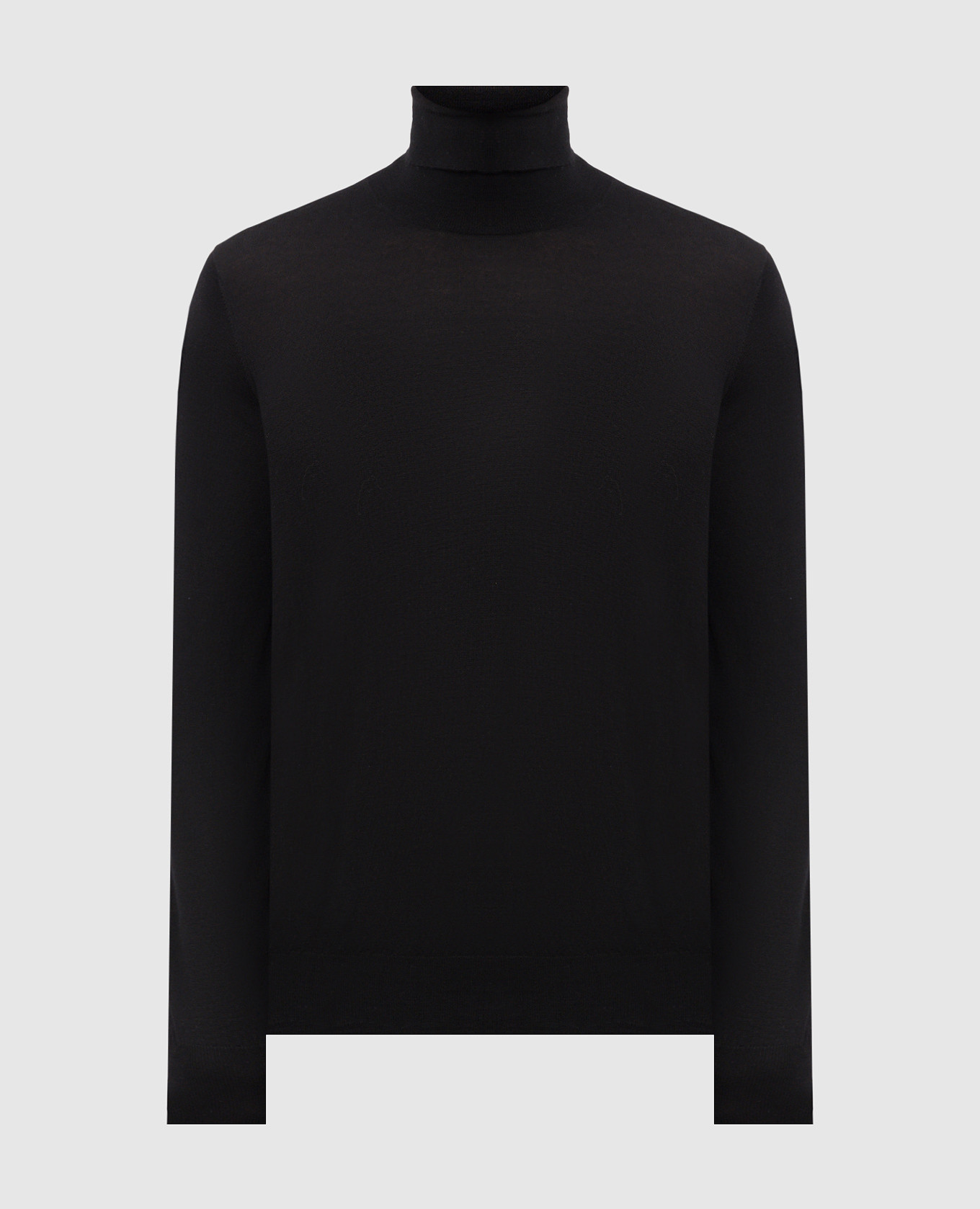 Black wool and cashmere turtleneck