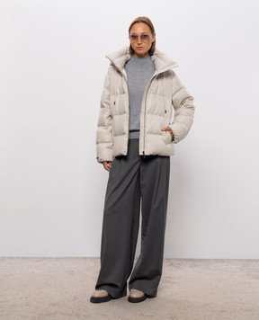 Peserico Beige down jacket with brand patch S24134D01945