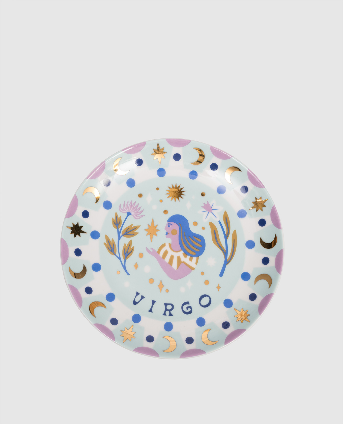 

Virgo Blue Porcelain Snack Plate Bitossi Home, Light blue