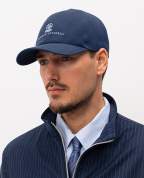 Brunello Cucinelli Blue cap with logo M252D9850