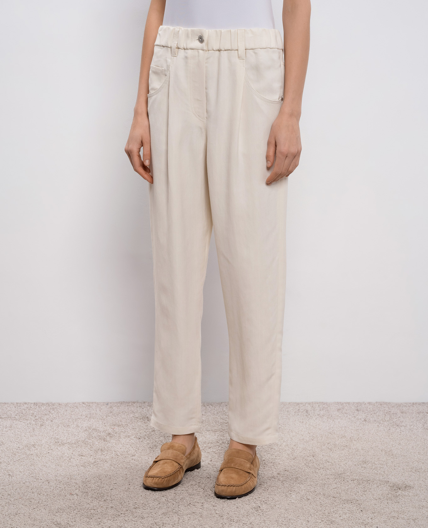 

Beige linen pants Brunello Cucinelli