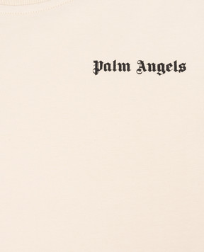 Palm Angels Children's beige t-shirt with ribbon PBAA011S26JER001