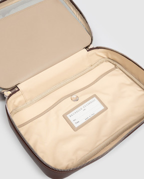 Brunello Cucinelli Brown leather vanity case MWZNBU441