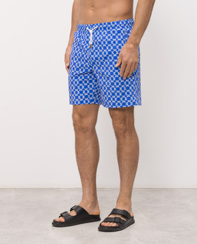 Stefano Ricci Blue monogram print swim shorts M6B6200050B65404
