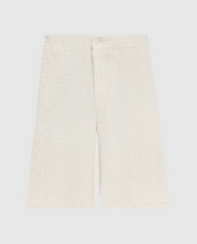Off-White Beige terry shorts with logo pattern 44MCB092C9J001