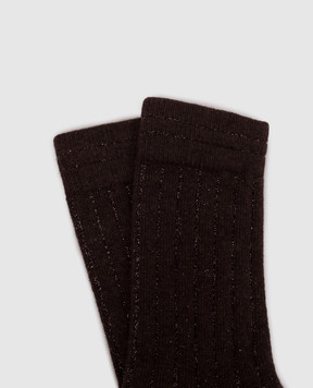 Peserico Brown socks with lurex S41075C0CC945