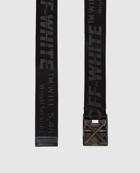Off-White Black belt with logo pattern OMRB14LC99FAB001