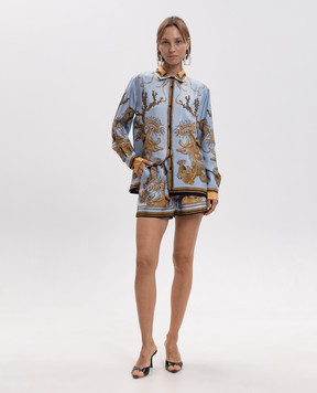 La DoubleJ Blue printed silk blouse SHI0040SIL006OCE01