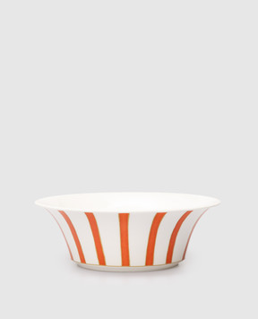 Geminiano Cozzi 1765 White porcelain salad bowl Striche Arancio e Oro TTCMI24249053