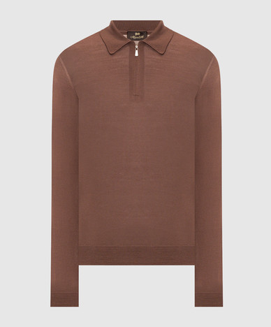 Brown wool polo shirt