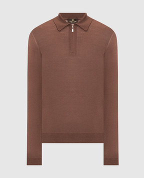 Enrico Mandelli Brown wool polo shirt 4K167A5274